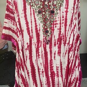 Pink and White Women's Dress SOLD